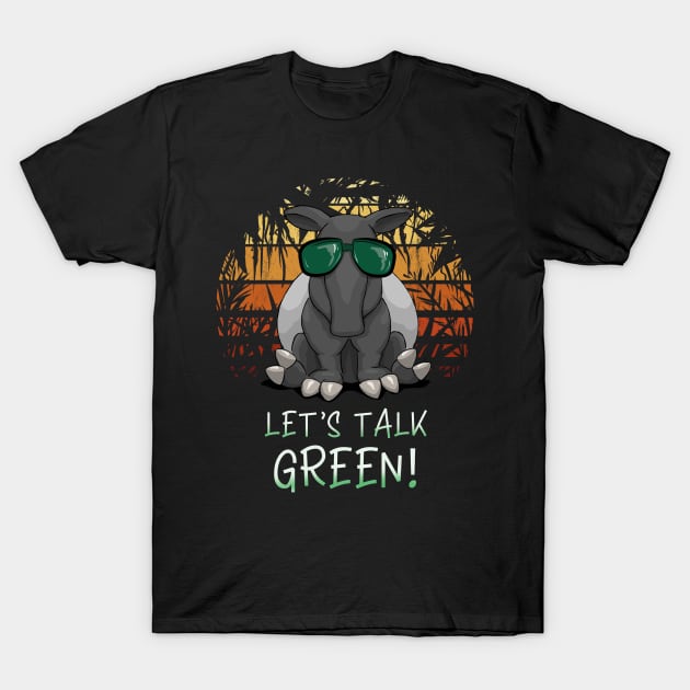 Retro Sunset Jungle Tapir Climate Change Activism T-Shirt by SkizzenMonster